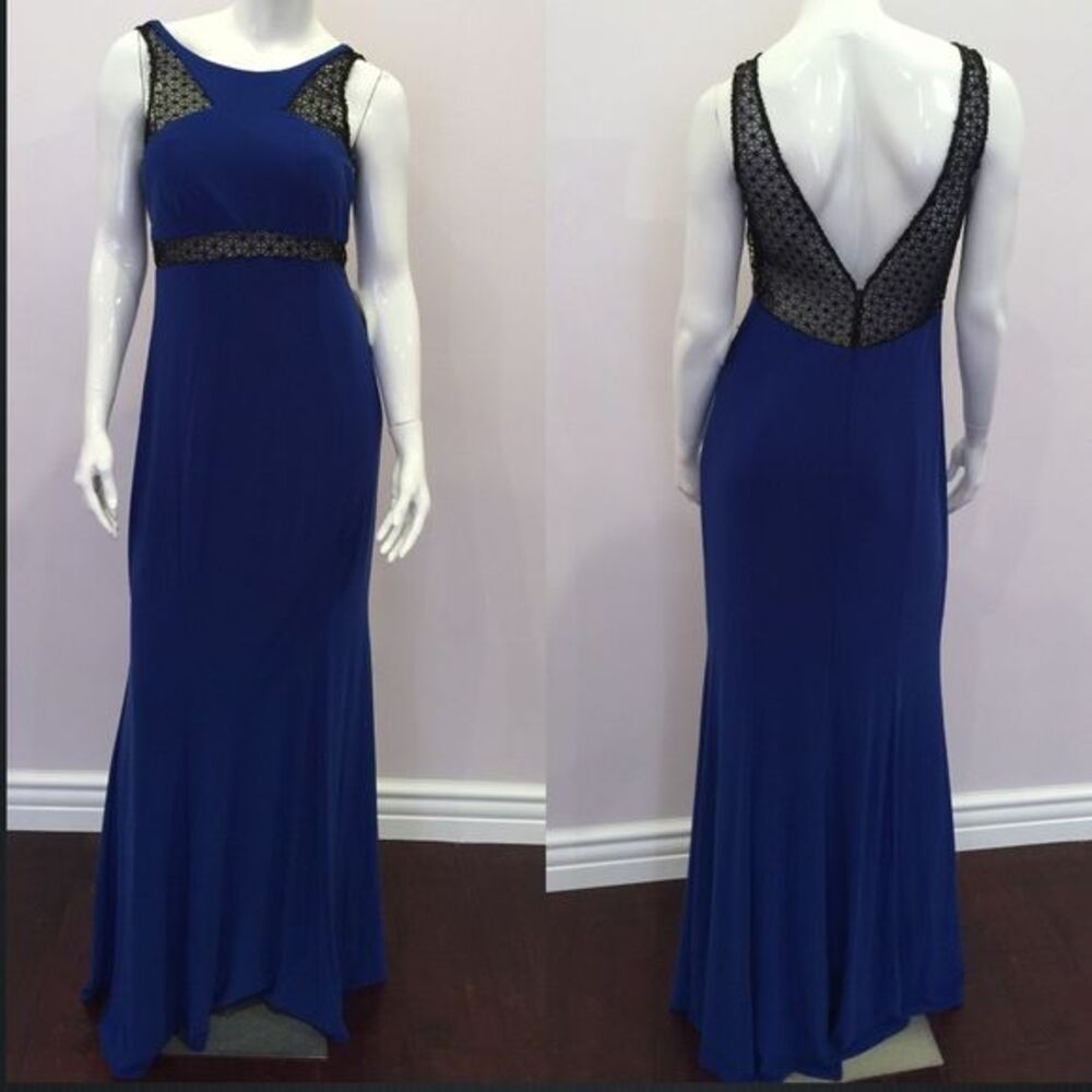 Royal blue sequins embellishment gown